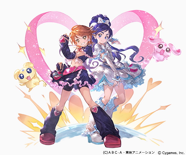 グランブルーファンタジー ふたりはプリキュア コラボのイラストが公開 へそ出し時代の初代衣装 10月14日より開催 ニチアサエイト