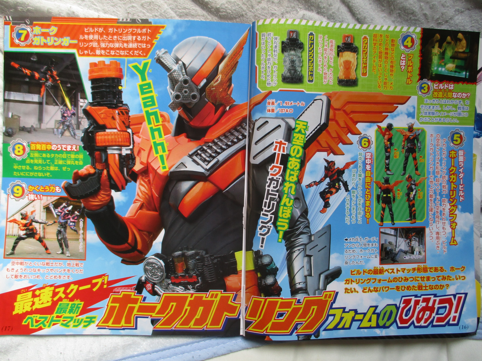 ネタバレ 仮面ライダービルド児童誌情報 天空の暴れん坊 ホークガトリングフォーム ビルドはいろいろな組み合わせで闘うぞ ニチアサエイト