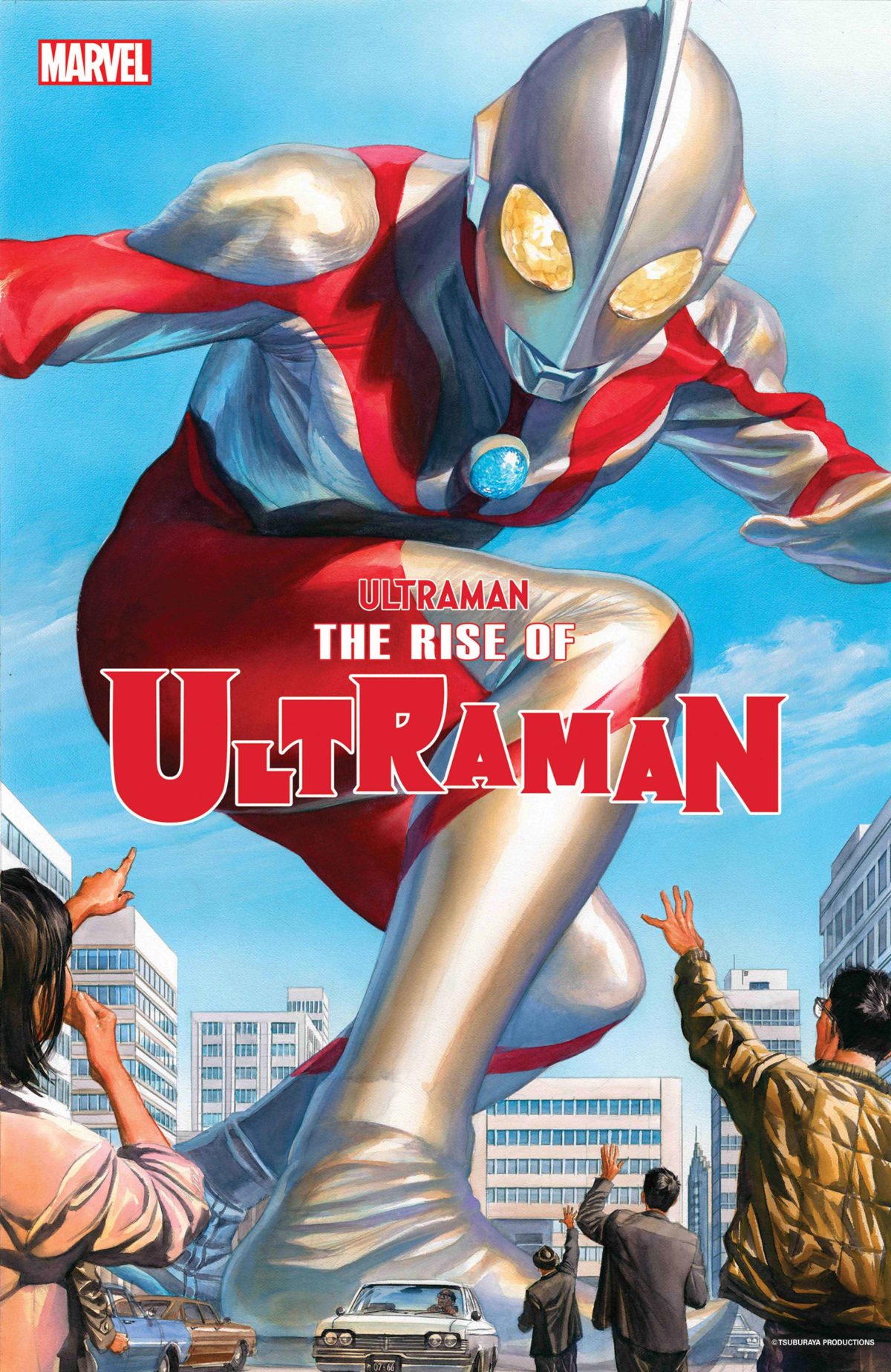 アレックス ロス が手掛けた マーベル コミックス The Rise Of Ultraman 1巻のカバーアートが公開 昭和っぽい街並み スーツを着込んでいるようなシワの質感などに拘りを感じる ニチアサエイト